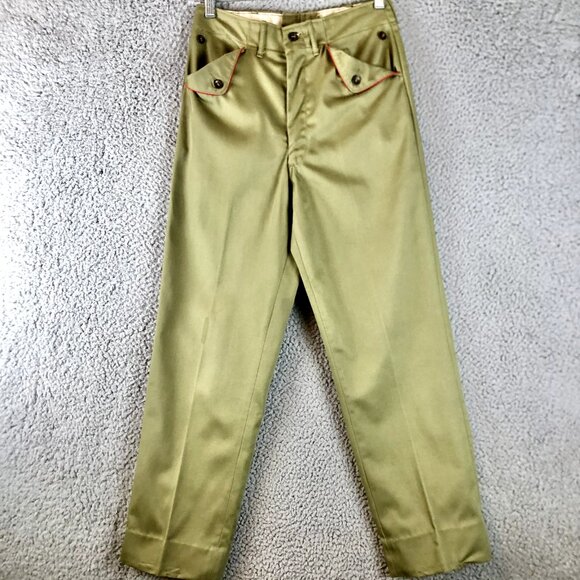 VTG Boy Scouts Trousers 26x26 Pocket Flaps 50s/60s Union Made BSA uniform - Picture 1 of 6